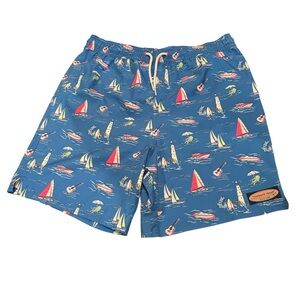 Vineyard Vines Swim Trunks Blue Coastal Print. Men’s XL